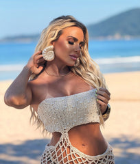 VESTIDO CROCHE COM PEROLA
