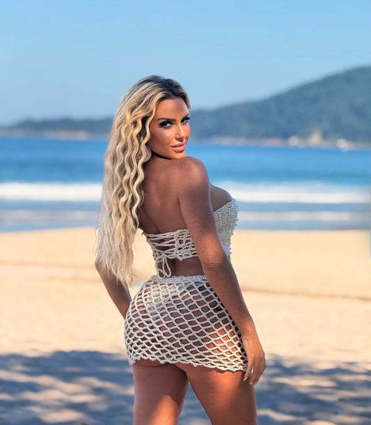 VESTIDO CROCHE COM PEROLA